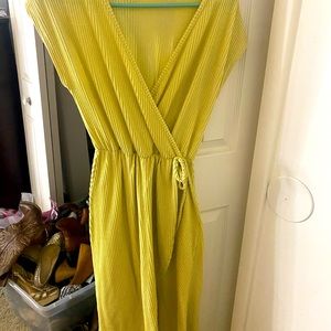 Cute asymmetrical, Mustard colored sundress.
